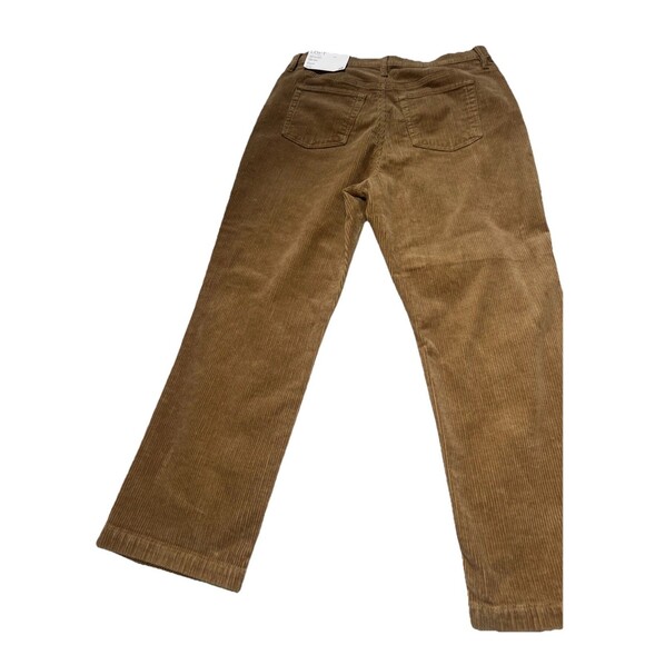 NWT LOFT The Straight High Rise Tan Brown Corduroy Pants Petite Womens Size 30 - Picture 2 of 14